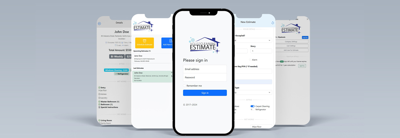 Cleaning Estimate App