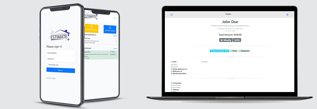 Cleaning Estimate App